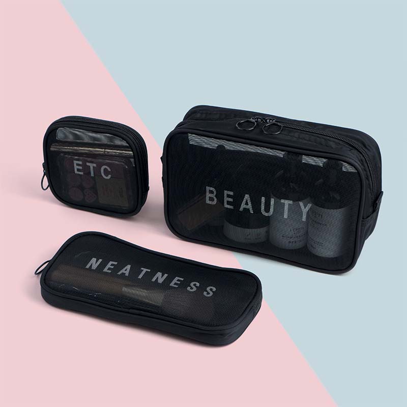 Mesh Cosmetic bag set