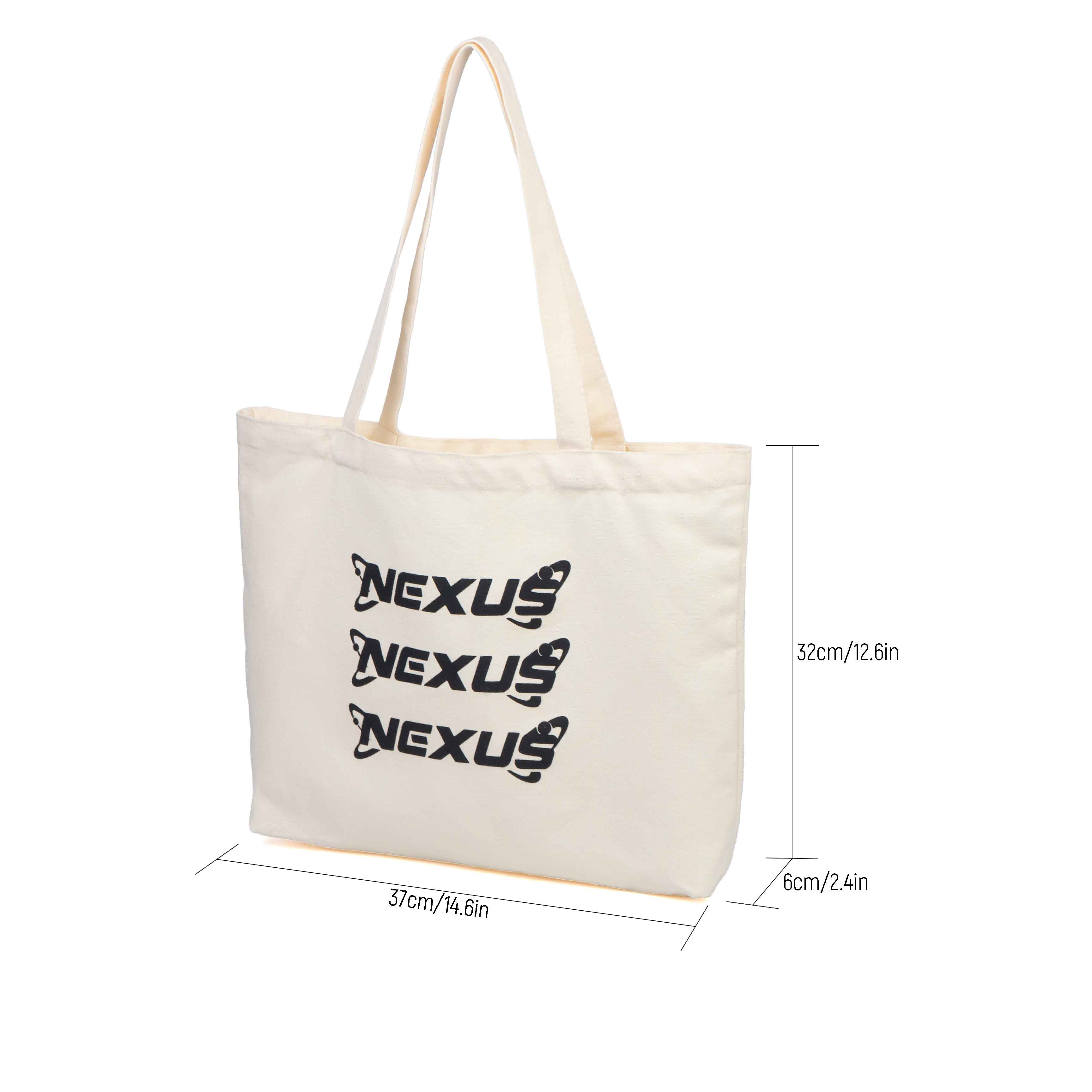 White canvas tote bag