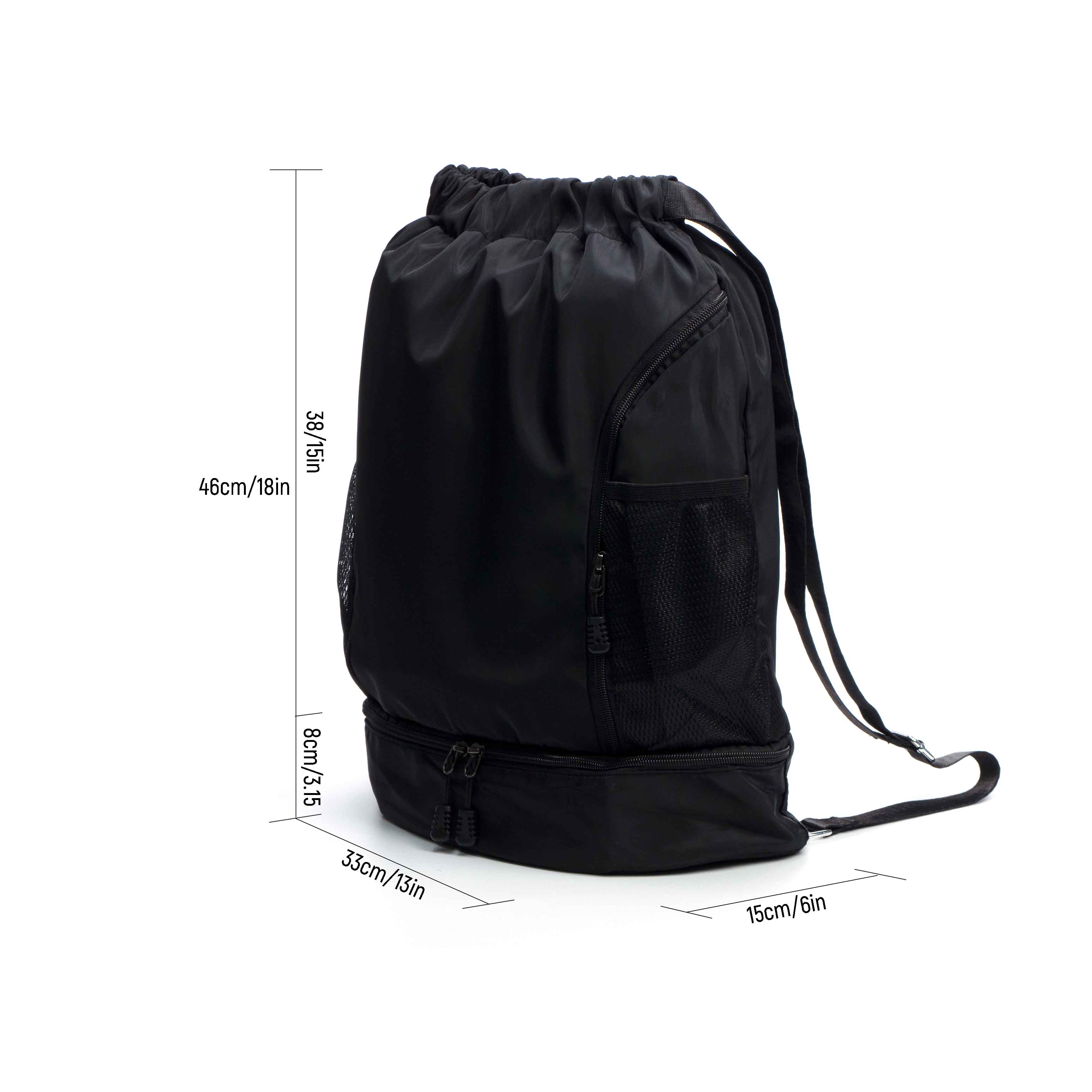 Oxford Drawstring Bag Backpack With Zipper Pockets