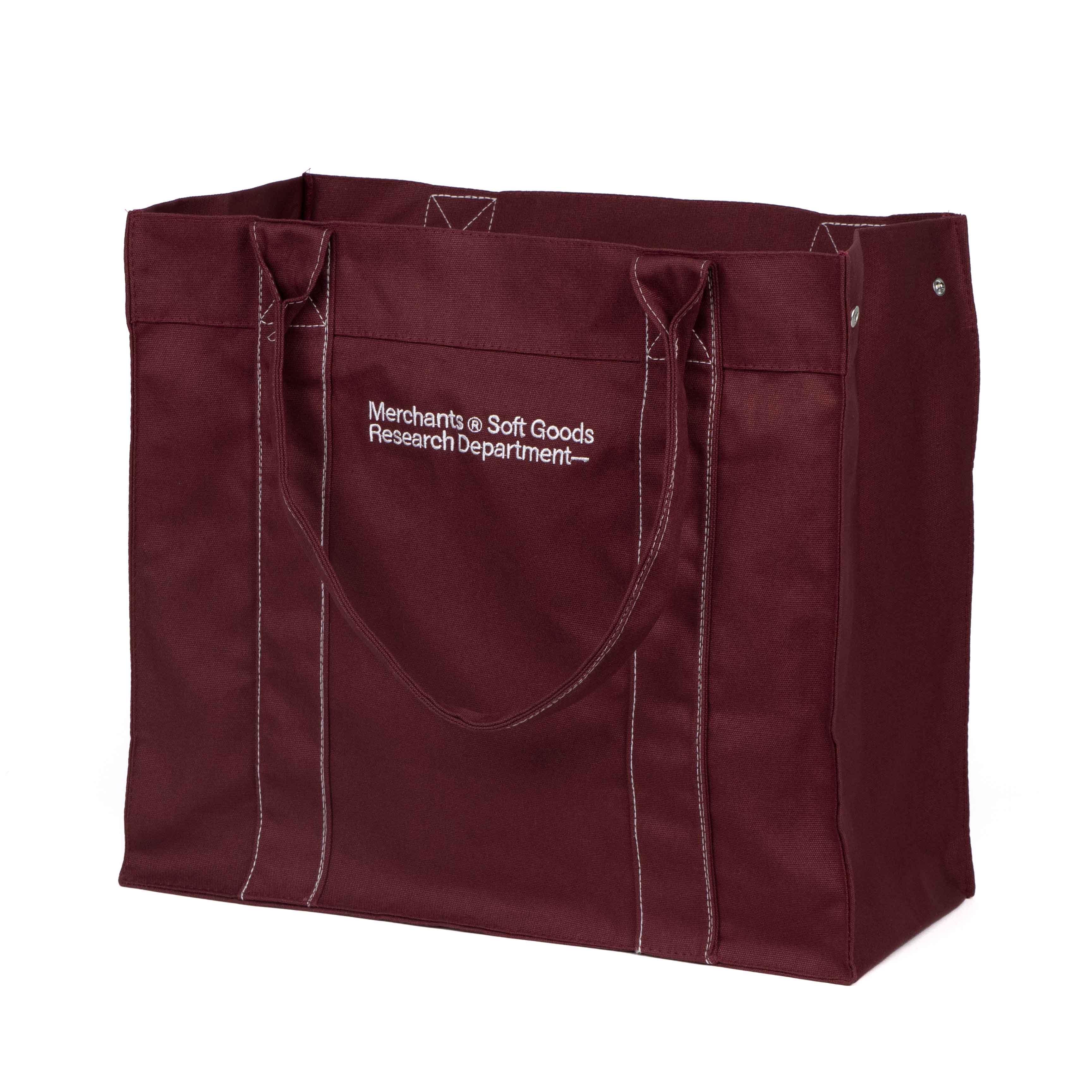 Burgundy canvas tote bag