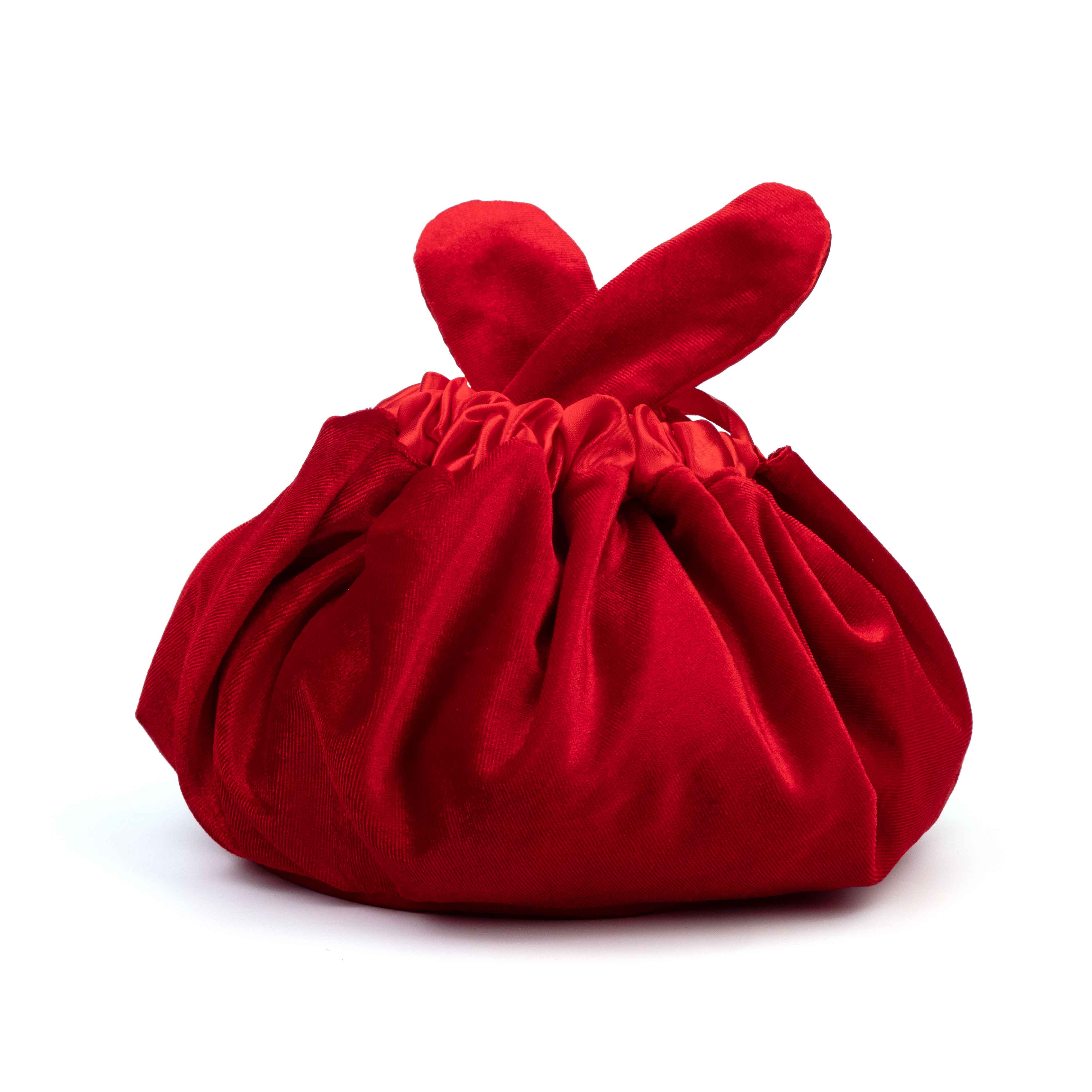 Red rabbit drawstring bag