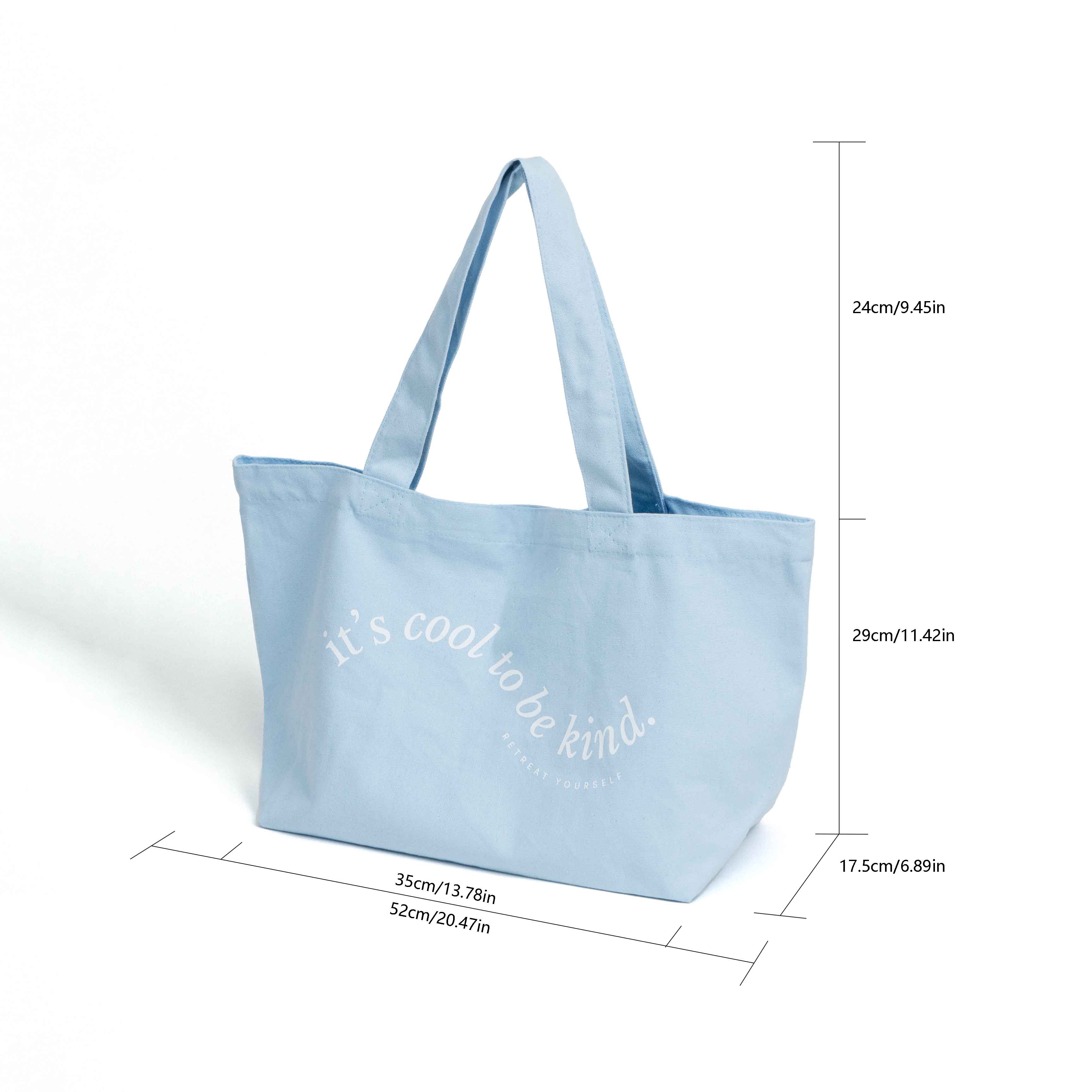 Blue canvas tote bag