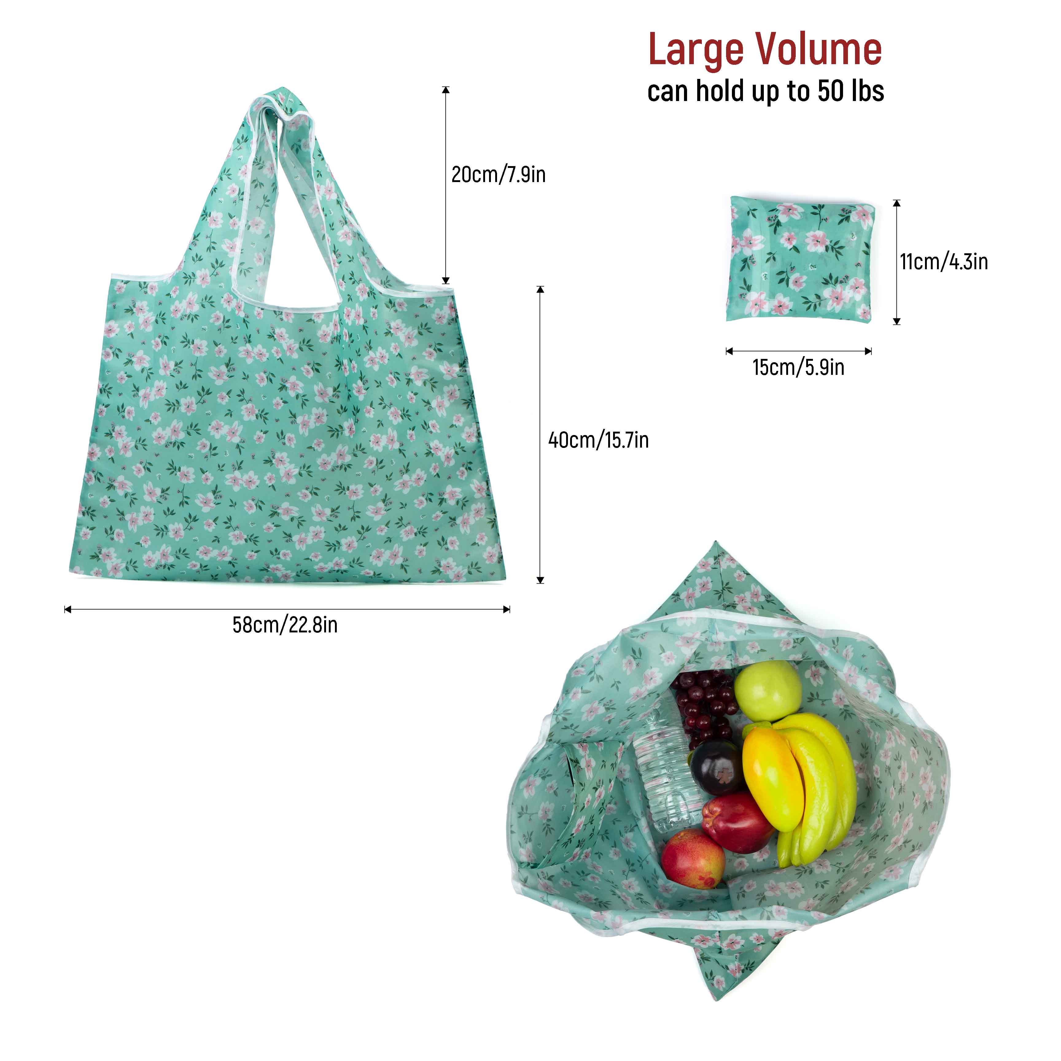 Custom Foldable Reusable Shopping Grocery Bags