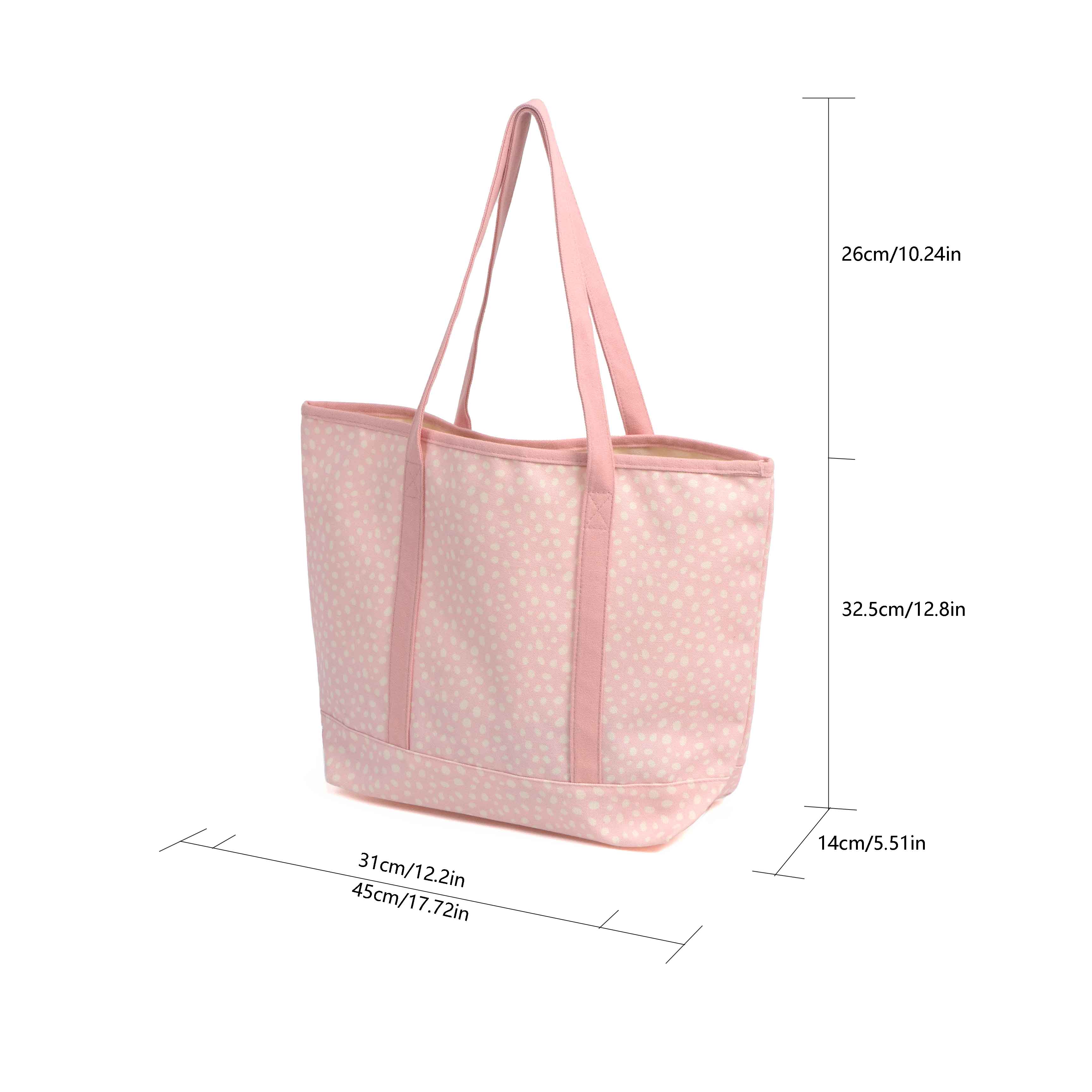 Pink canvas tote bag