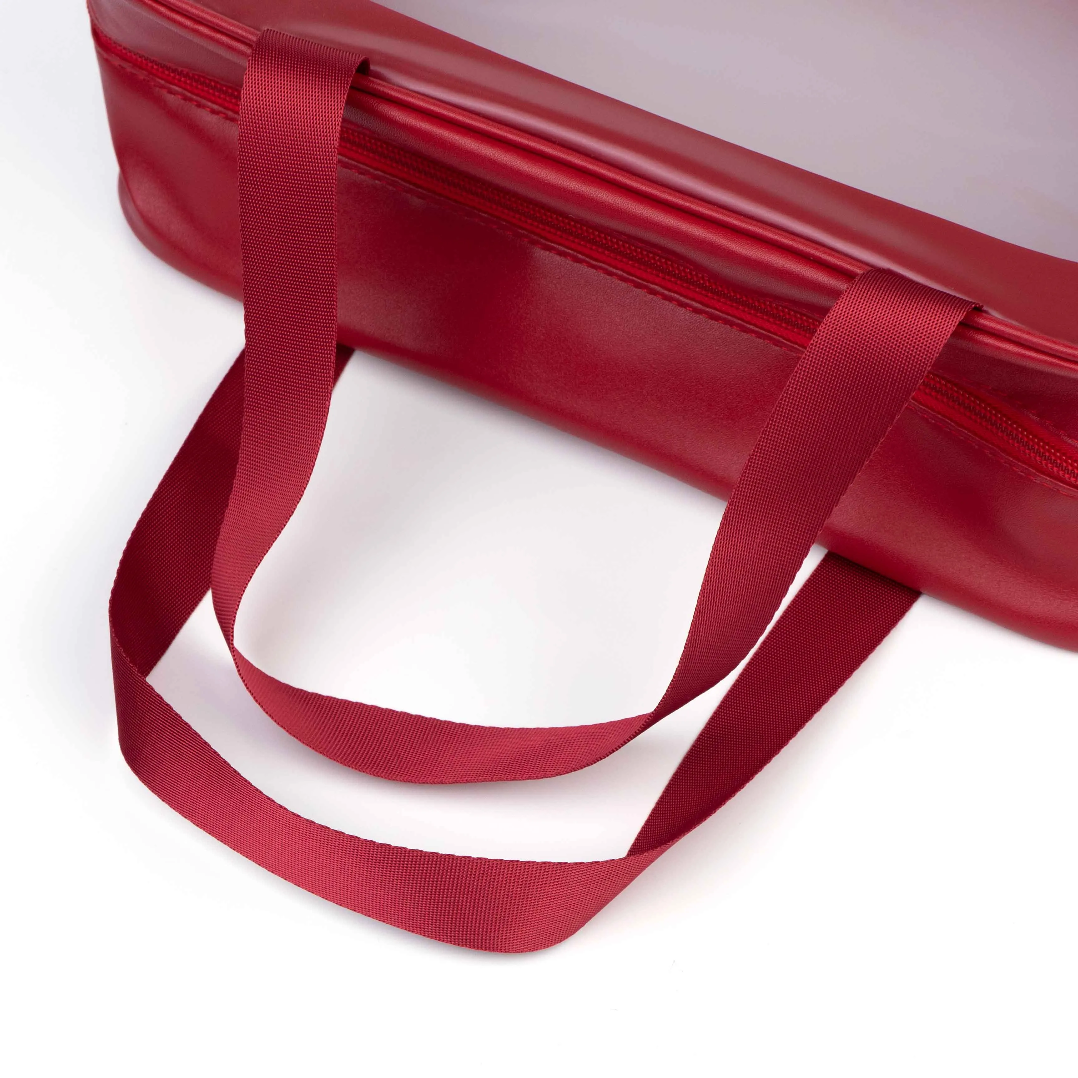 Red Pu leather clear frosted bag