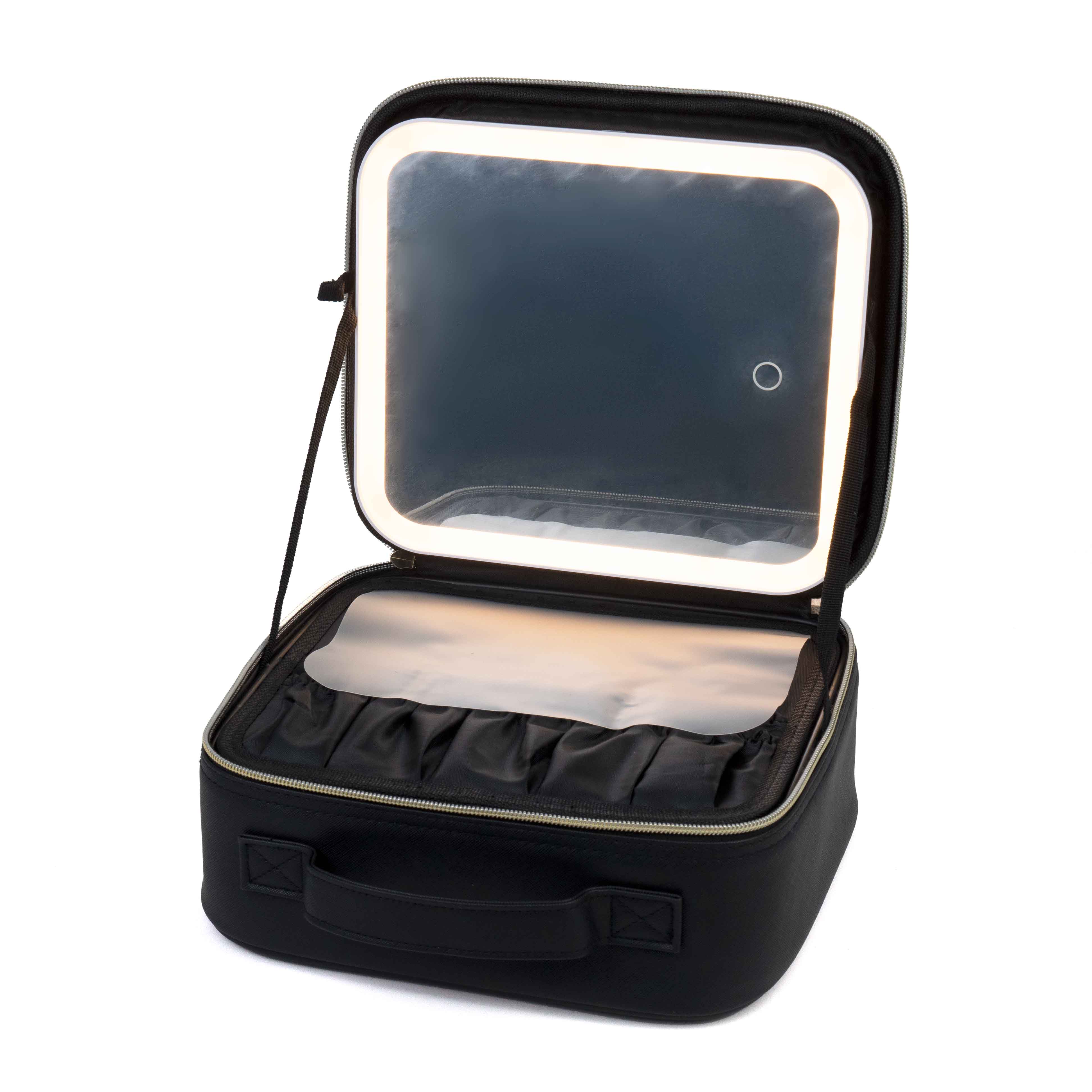 Portable Cosmetic Bag with LED Mirror