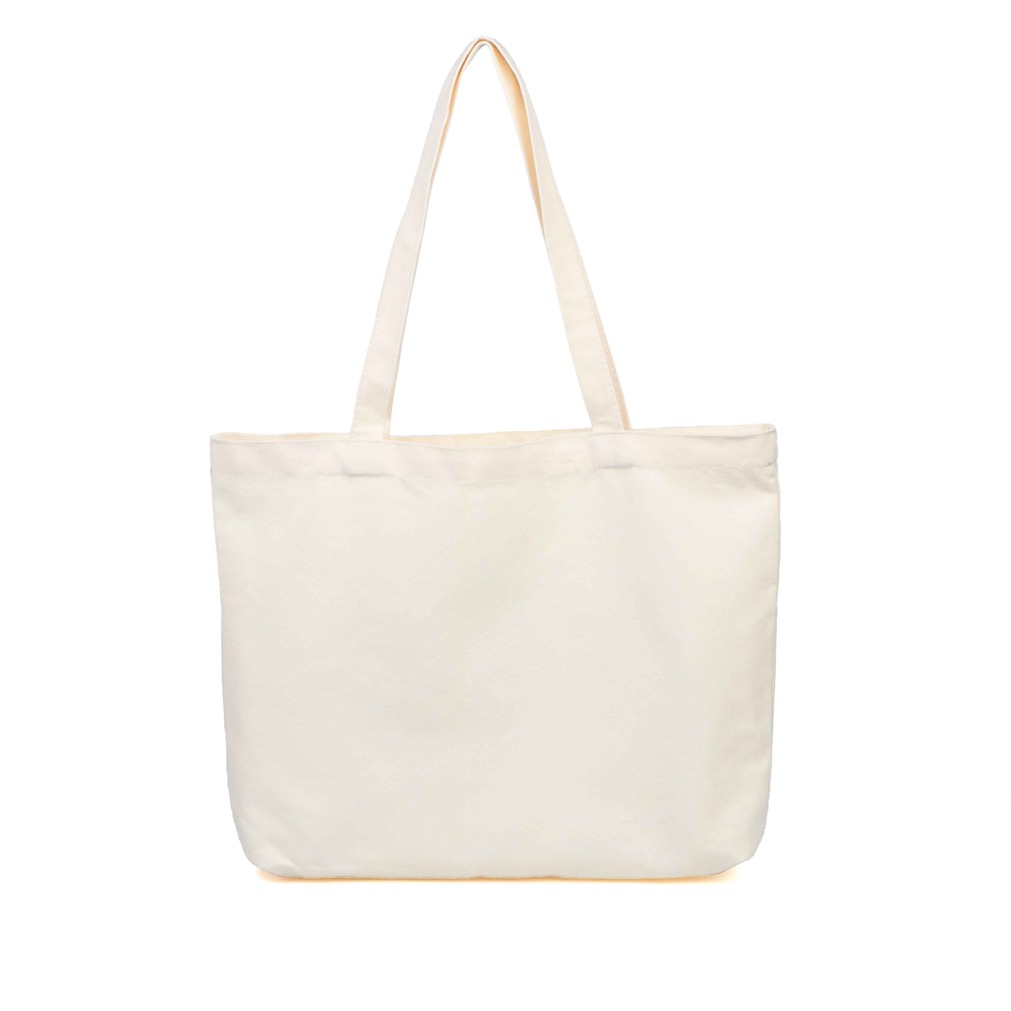 White canvas tote bag