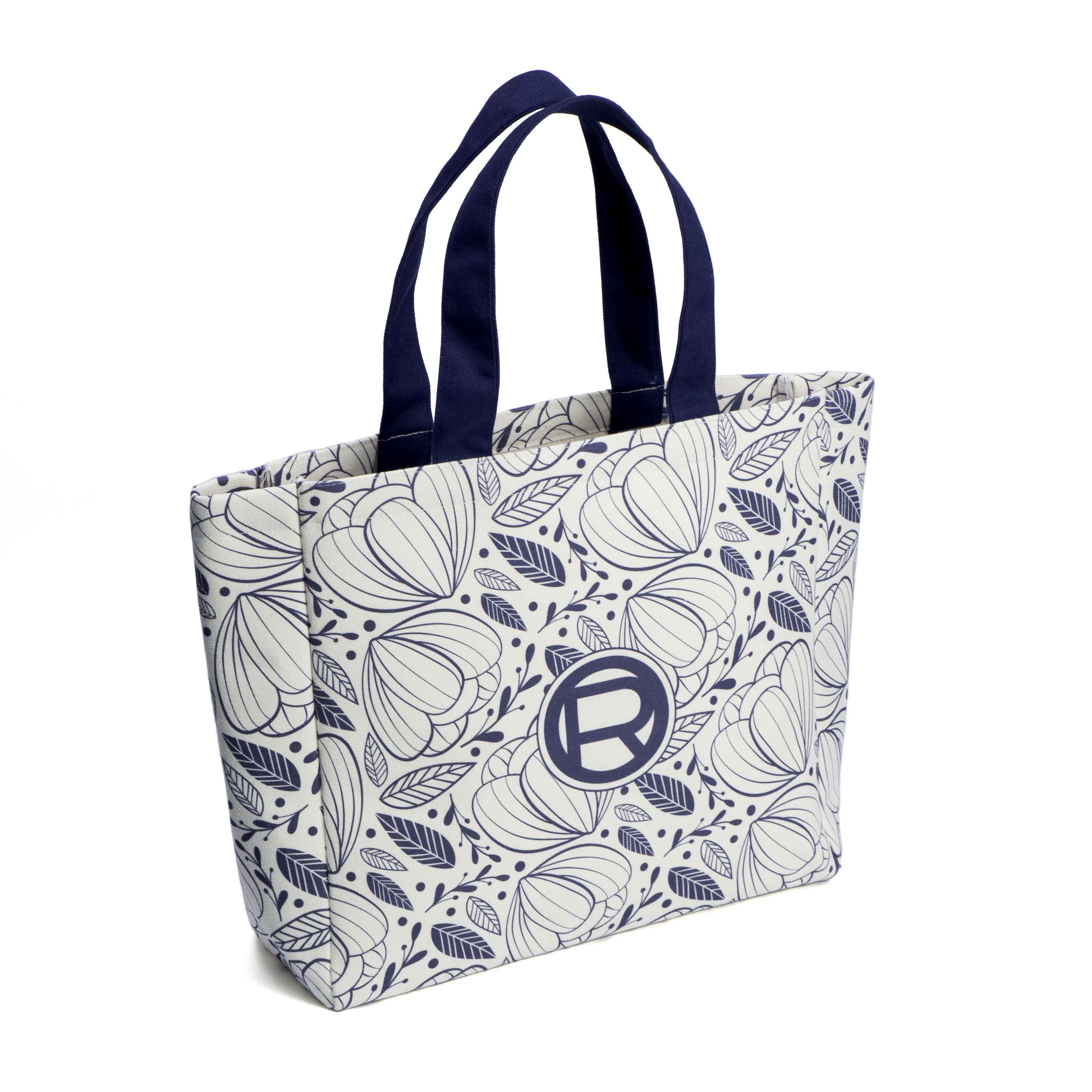 Allover printing thick polyester canvas bag