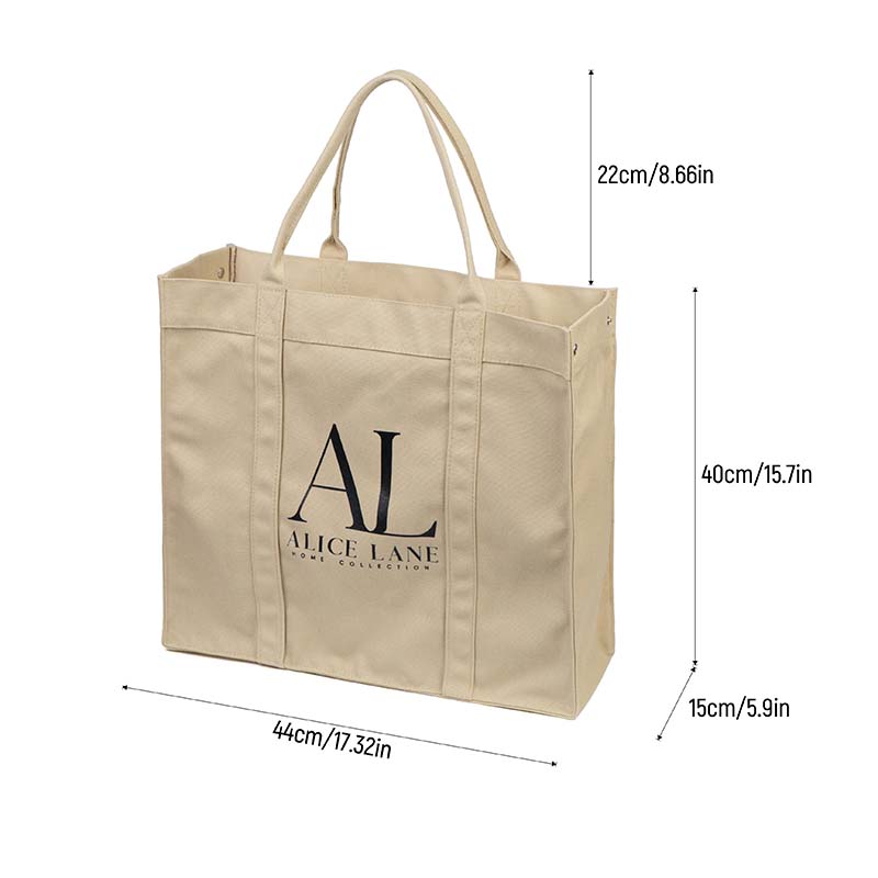 Beige canvas tote bag