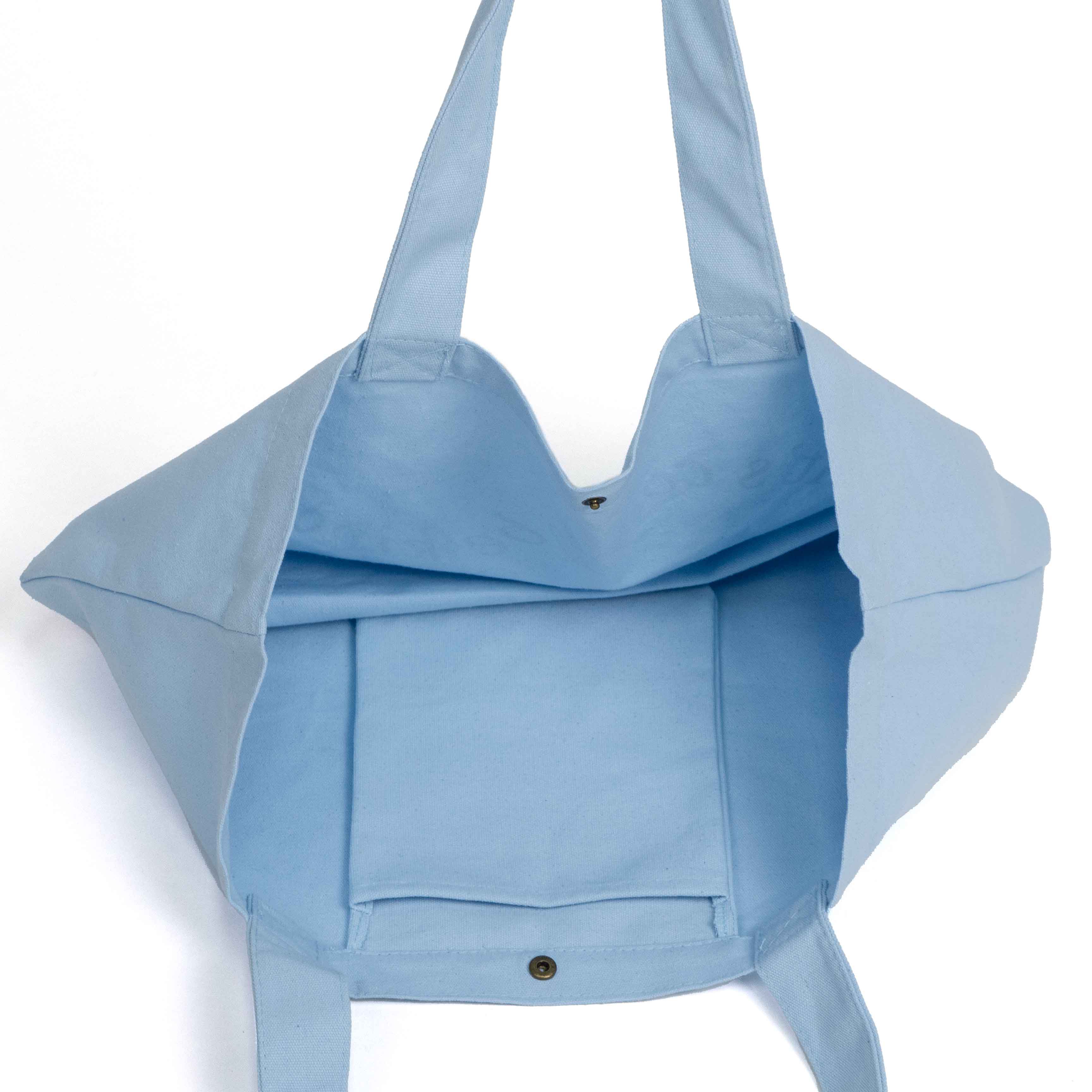 Blue canvas tote bag