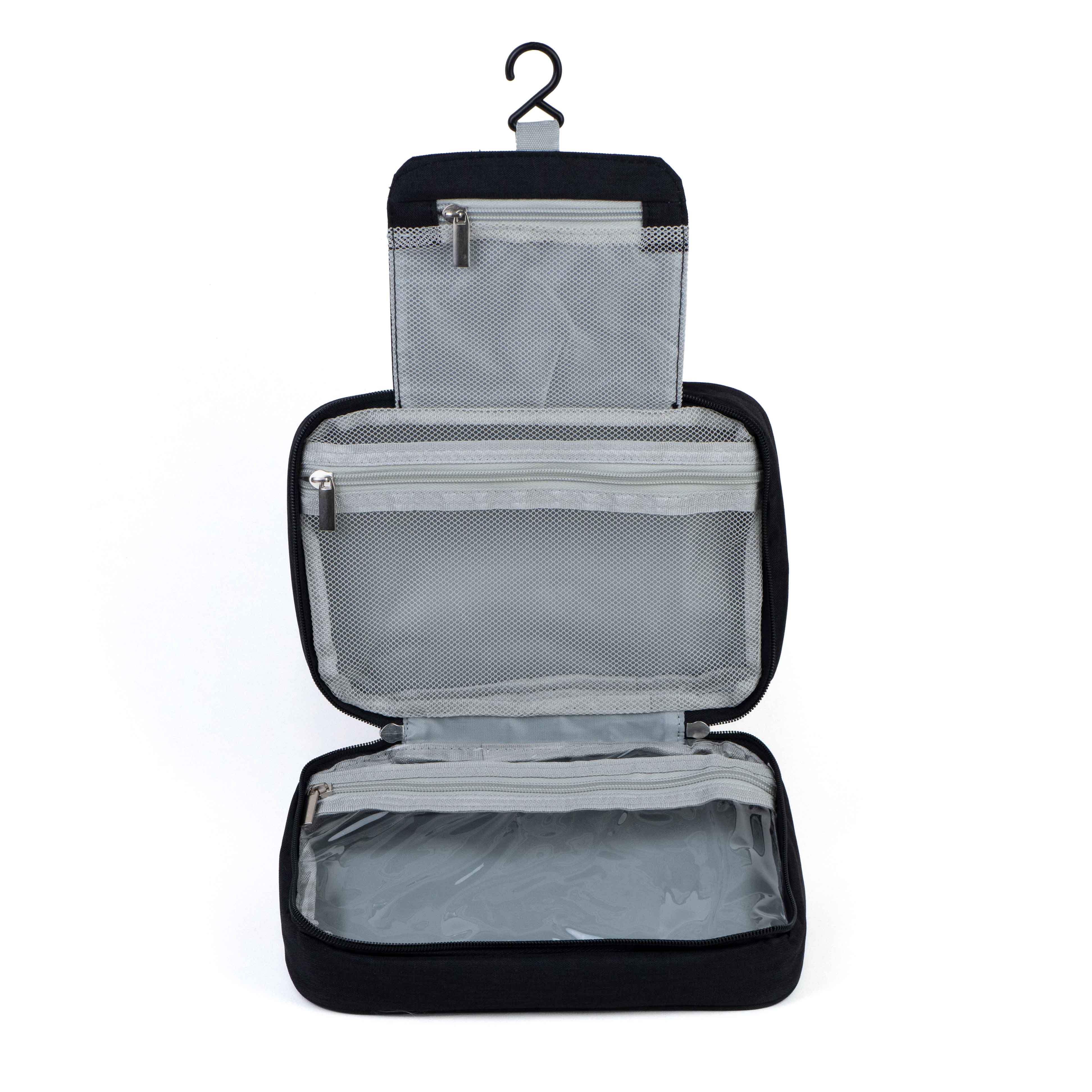 Black toiletry travel bag