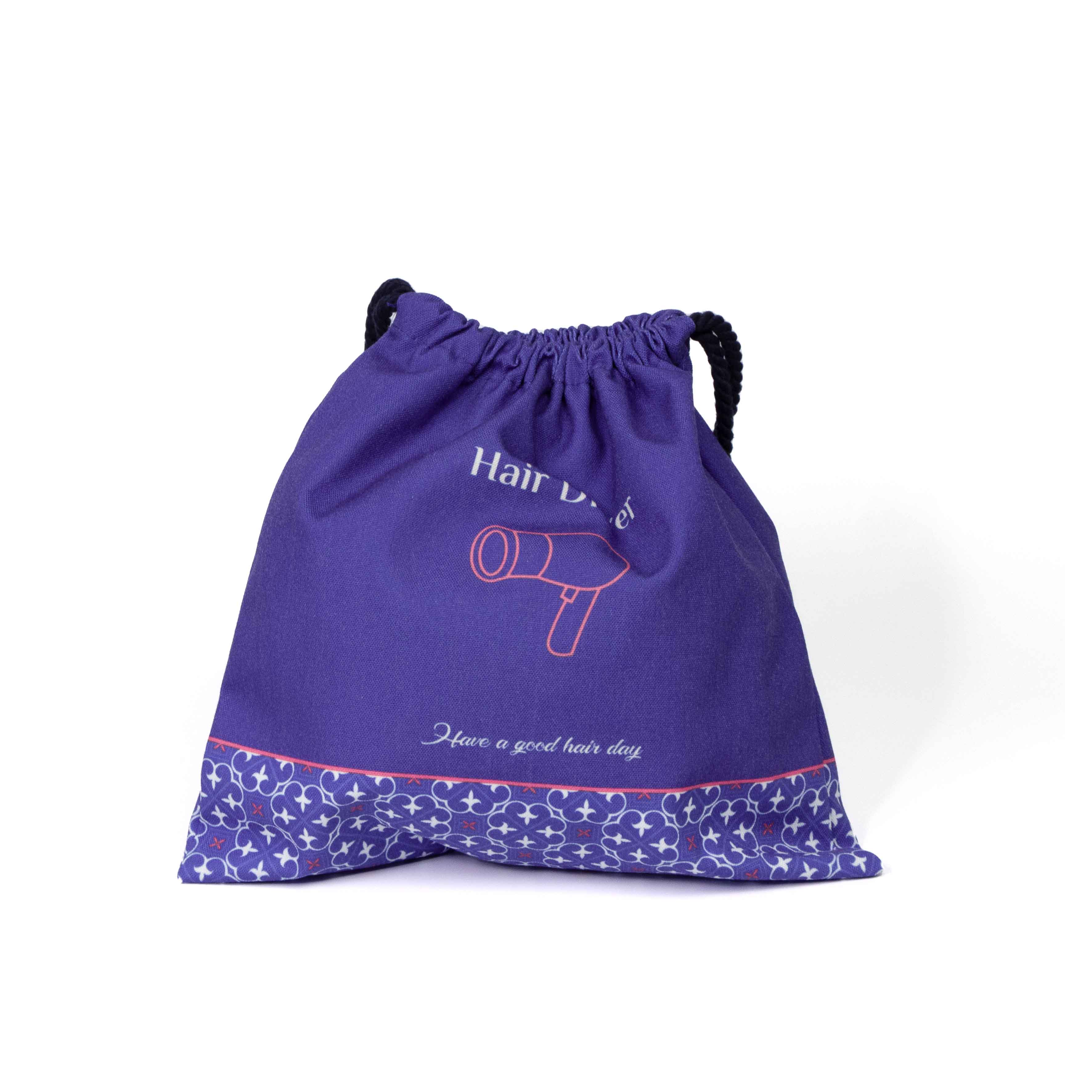 Cotton Hair Dryer Drawstring Bag