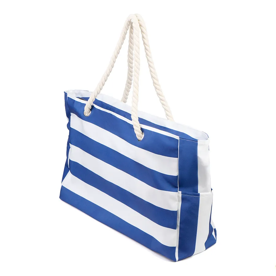 Striped beach bag