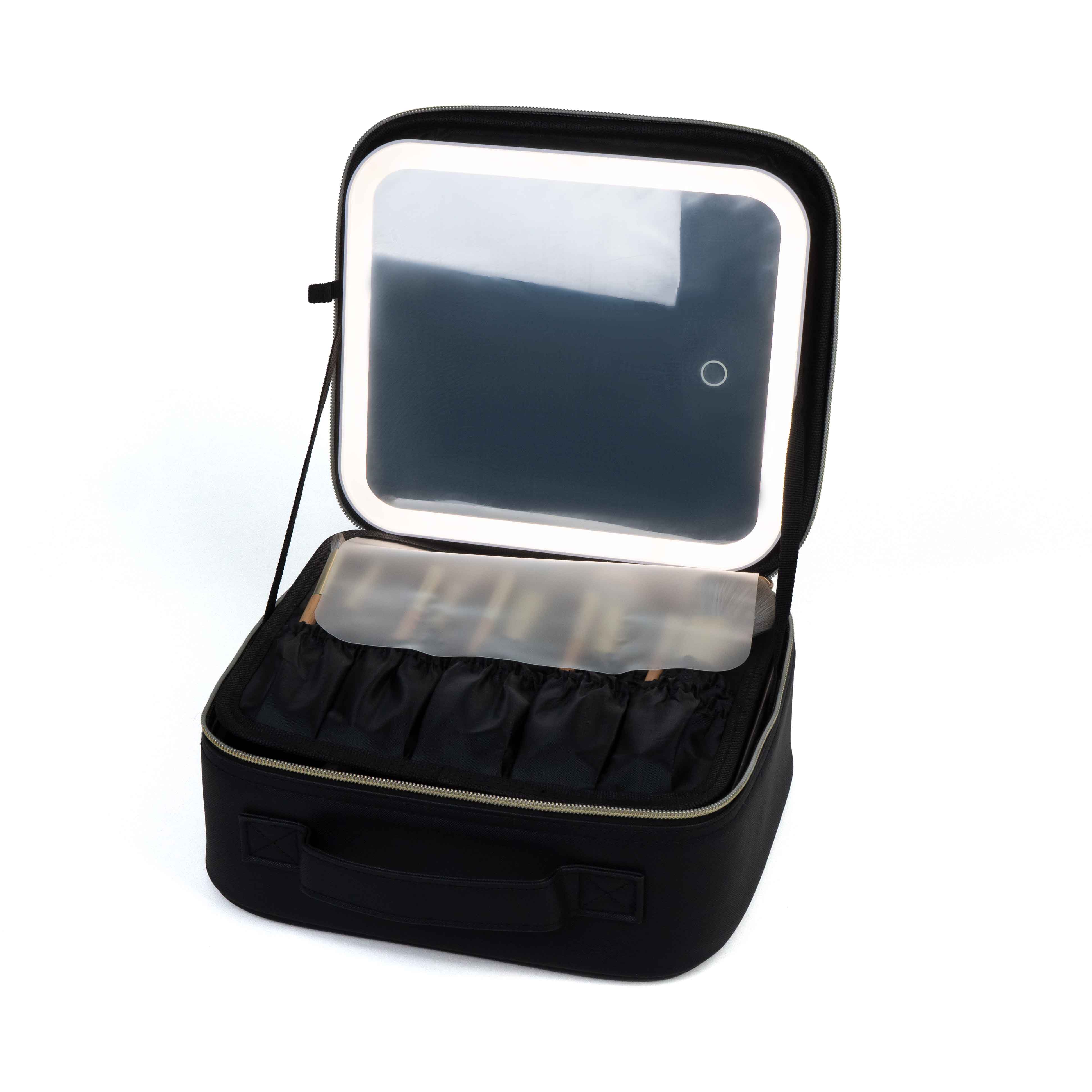 Portable Cosmetic Bag with LED Mirror