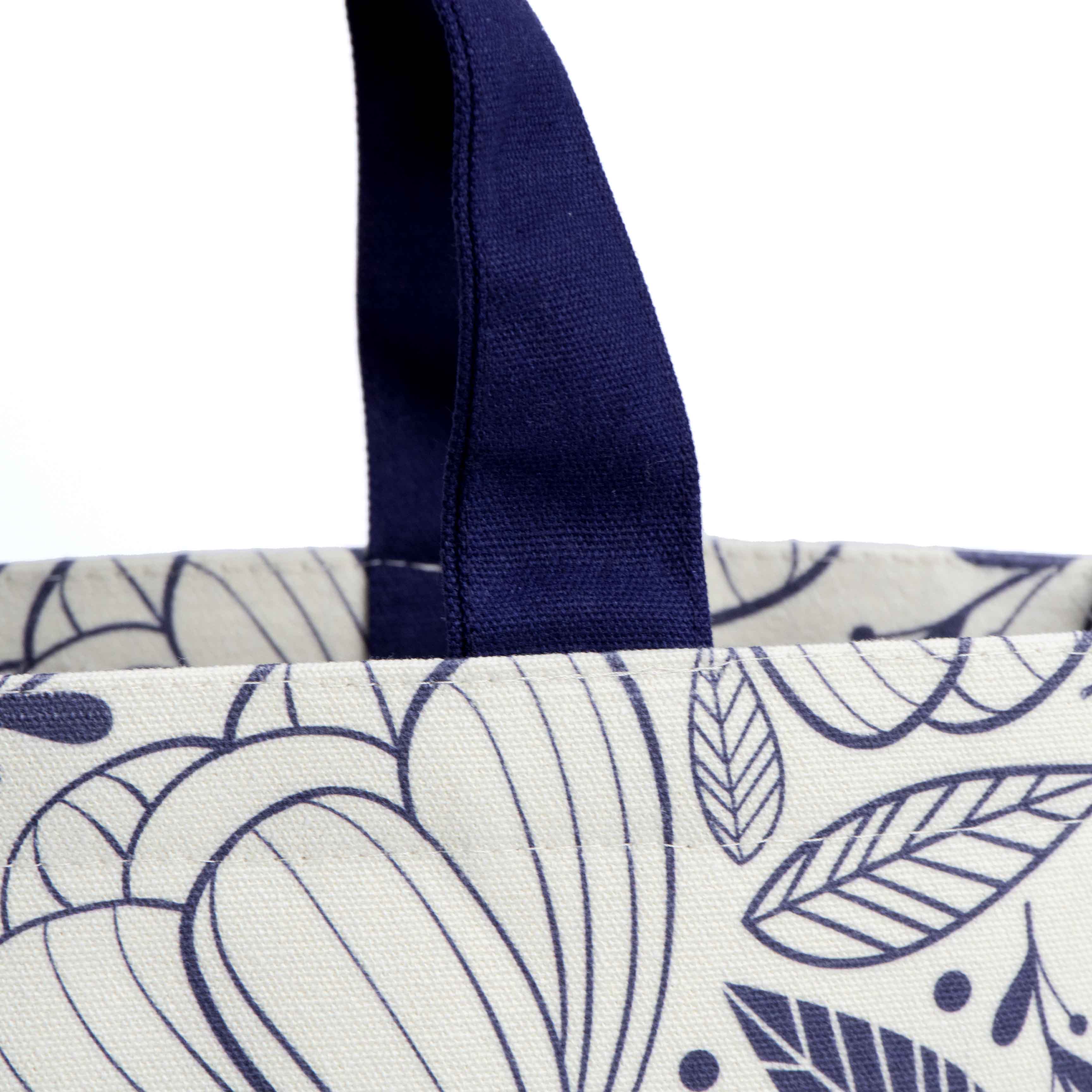 Allover printing thick polyester canvas bag