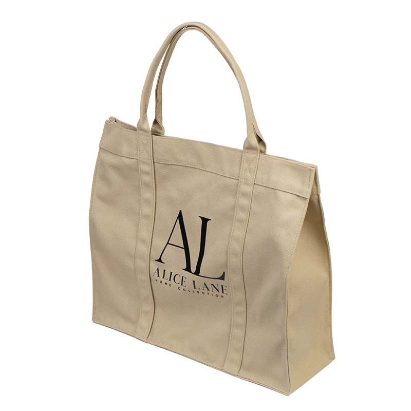 Beige canvas tote bag