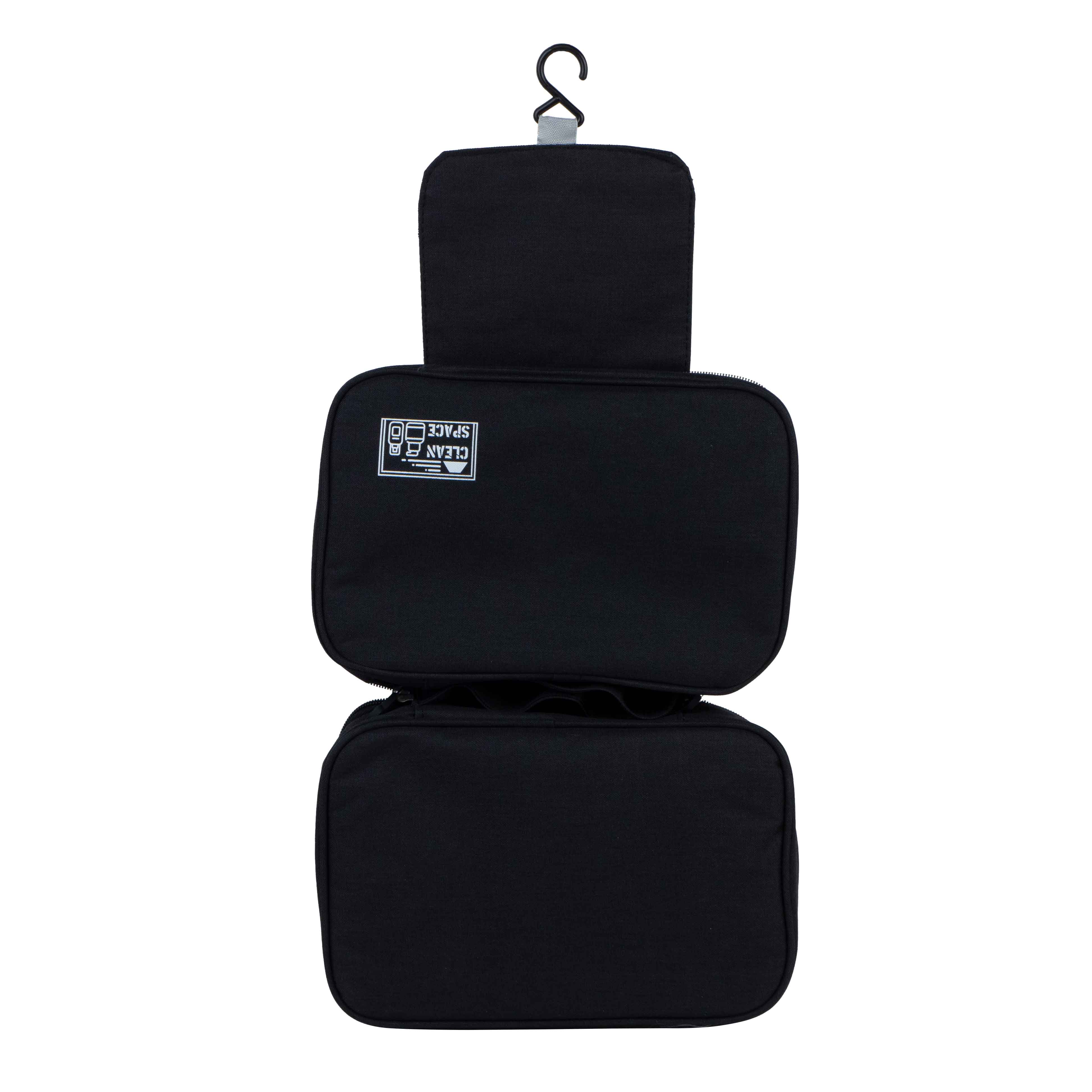 Black toiletry travel bag