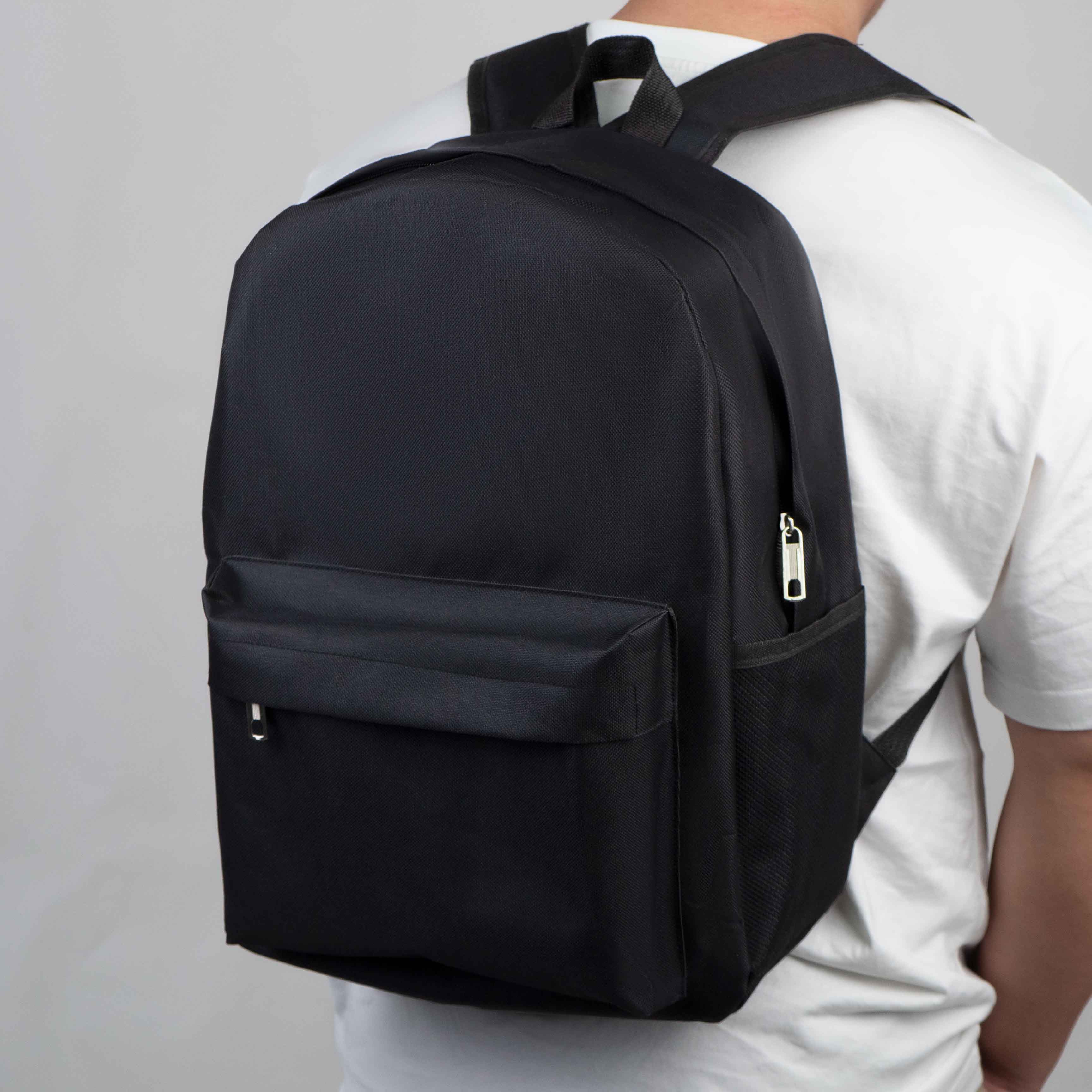 All black basic backpack