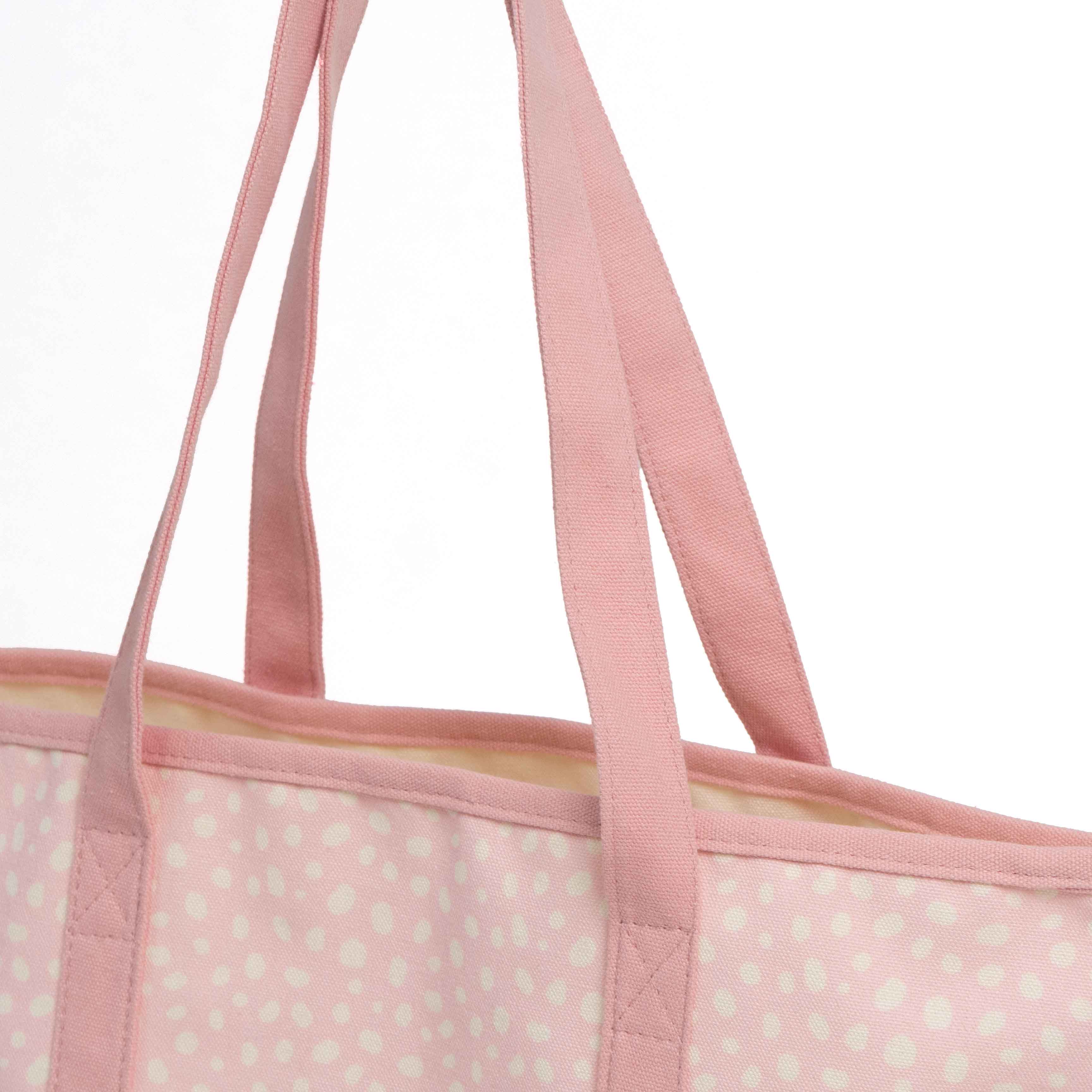 Pink canvas tote bag