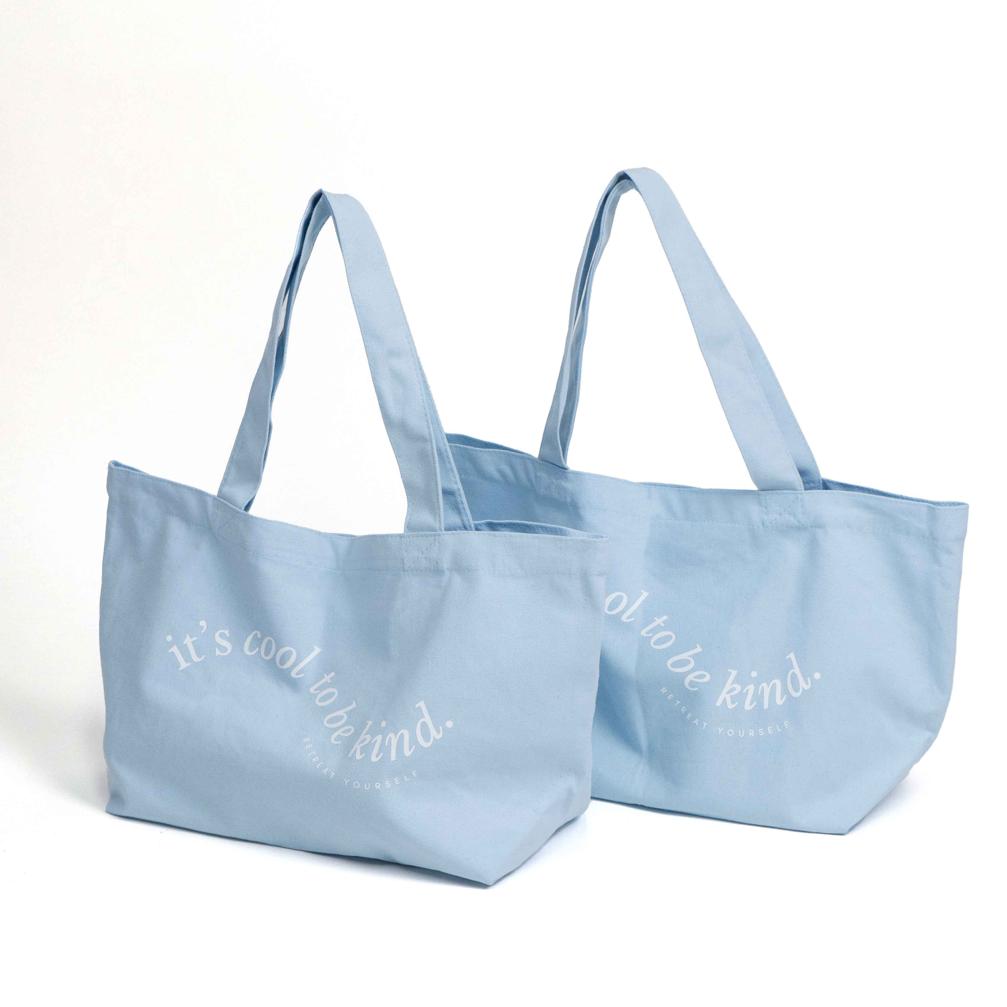 Blue canvas tote bag