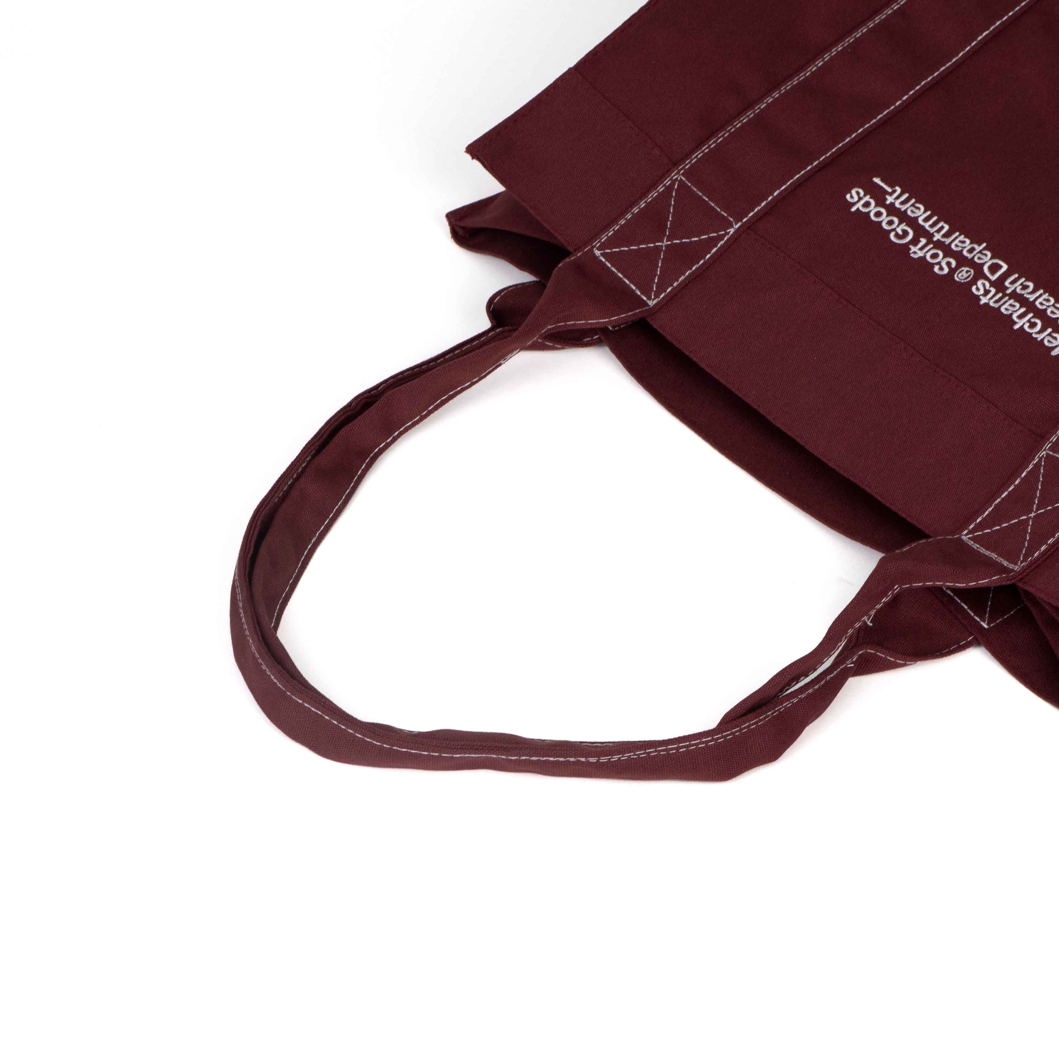 Burgundy canvas tote bag