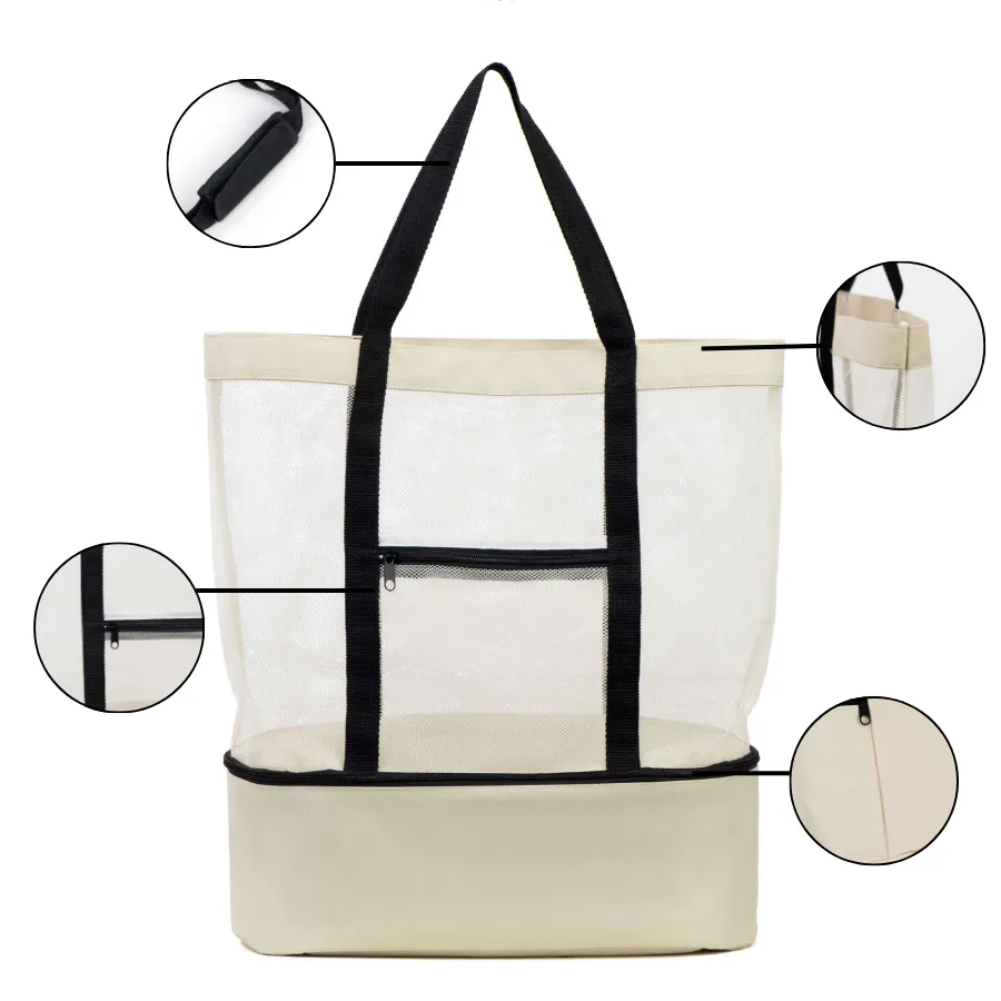 Beach bag with insulated cooler