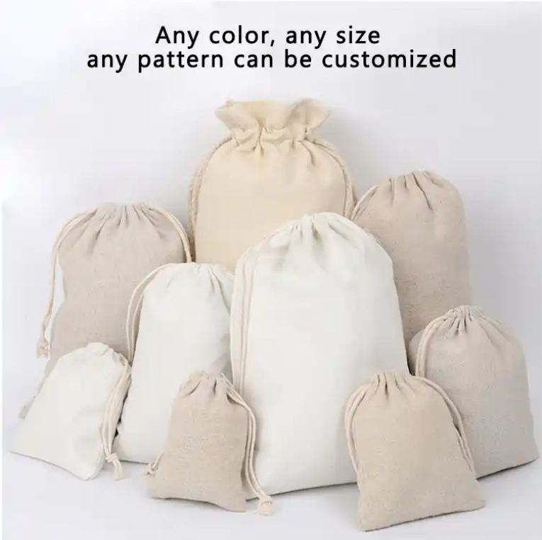 Muslin Linen Cotton Drawstring Bags