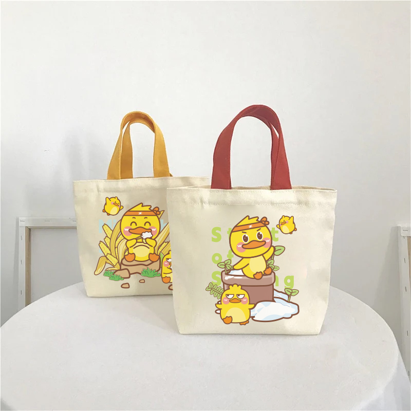 Mini canvas bags-GenKiKun Duck