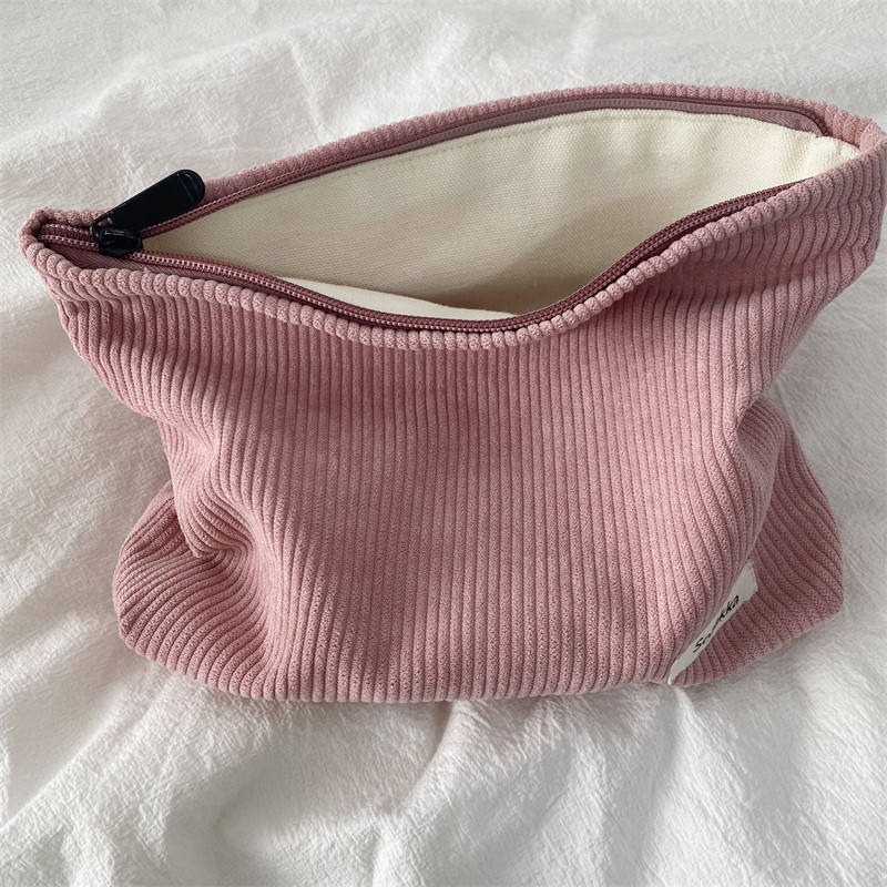 Wholesale Corduroy Cosmetic Bag With Zipper