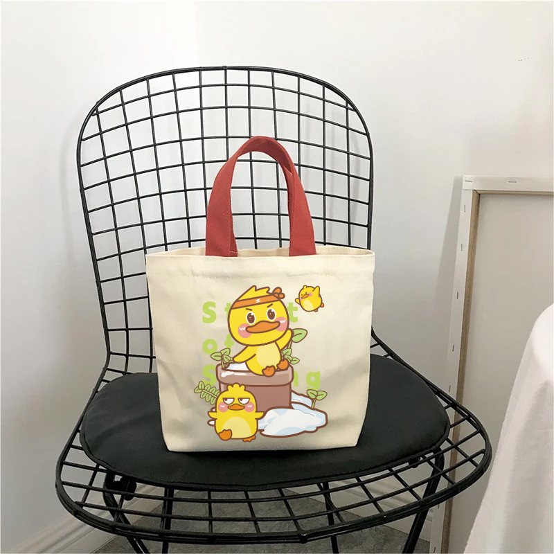 Mini canvas bags-GenKiKun Duck