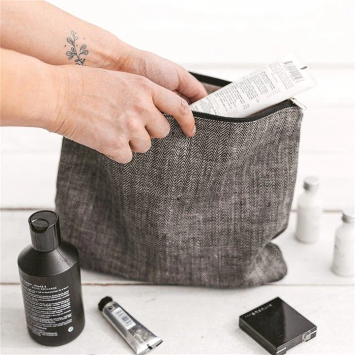 Linen Pouch And Cosmetic Bag