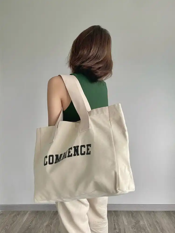 Large Capacity Casual Cotton Canvas Tote Bag