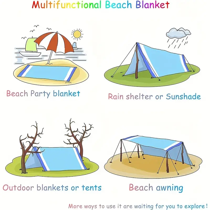 Lightweight & Sandproof Waterproof Picnic Beach Mat