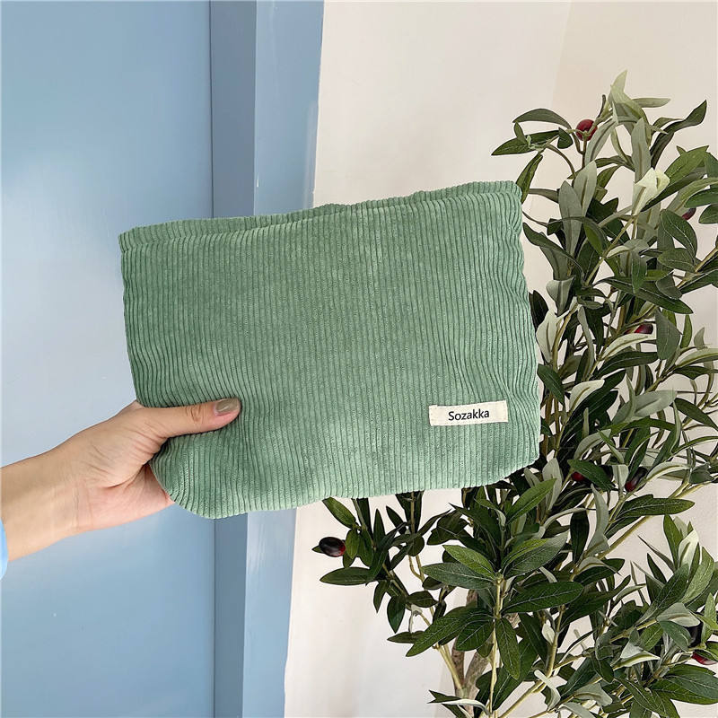 Wholesale Corduroy Cosmetic Bag With Zipper