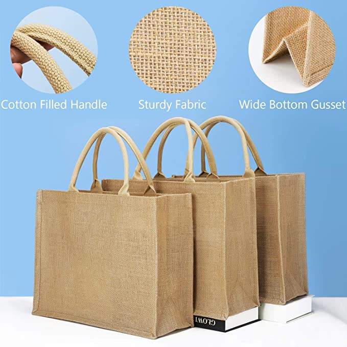 Eco Reusable Shopping Jute Tote Bag