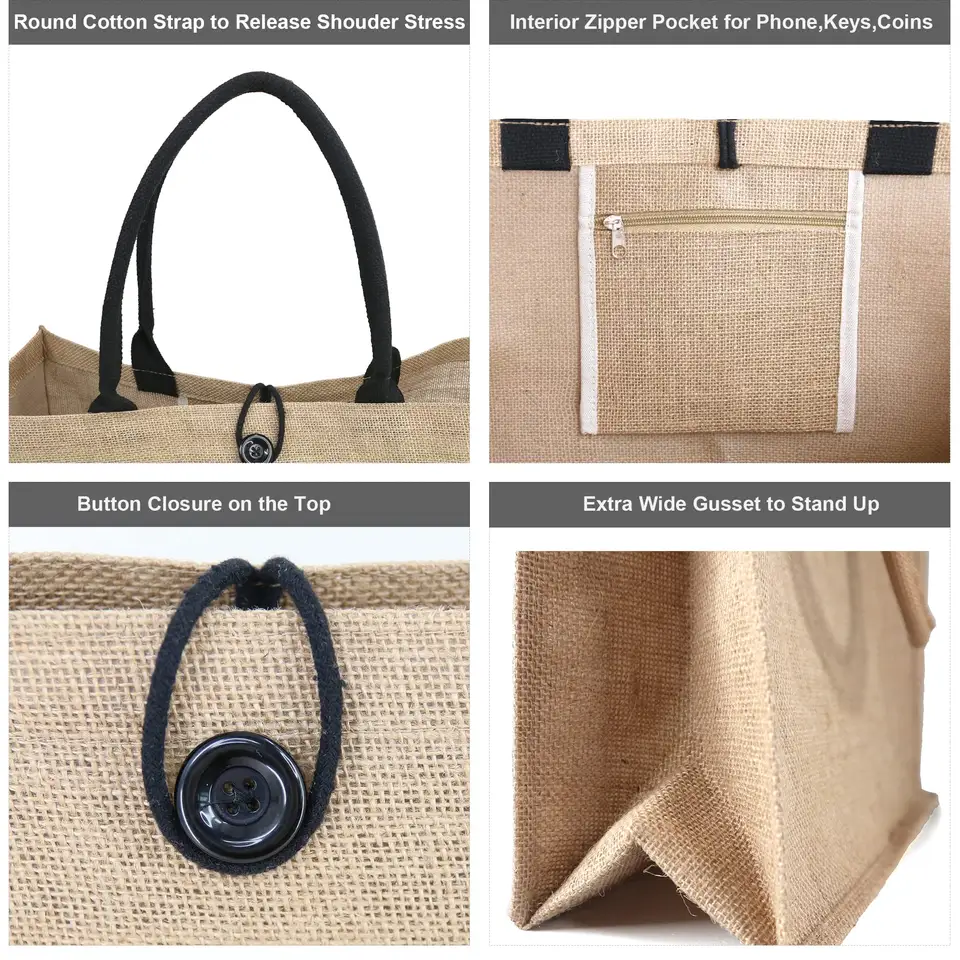 Custom Jute Shopping Bags Wholesale