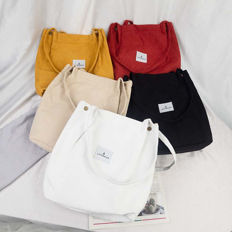 Corduroy tote bag