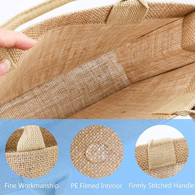 Eco Reusable Shopping Jute Tote Bag