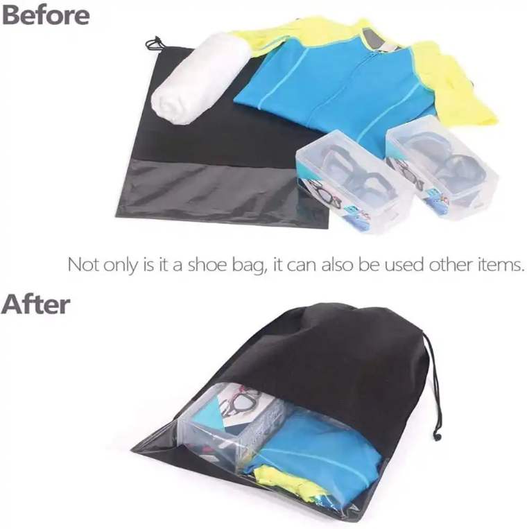 Waterproof Gym Polyester Shoe Drawstring Bags Packaging