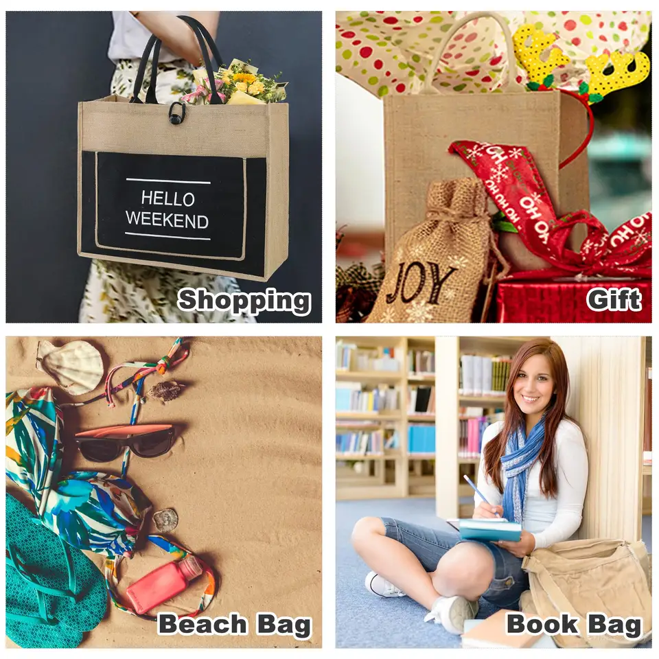 Custom Jute Shopping Bags Wholesale