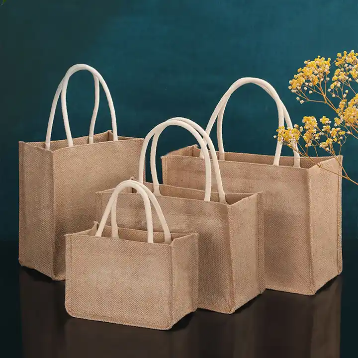 Blank Burlap Jute Tote Bags With Handle