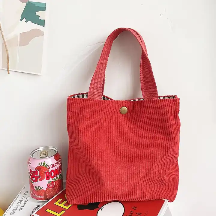 Corduroy Bento Lunch Shopping Tote Bag