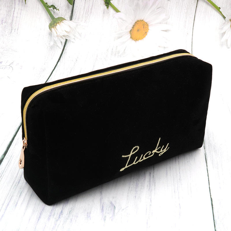 Canvas Makeup Bag With Embroidery